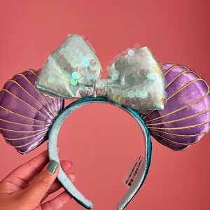 Disney The Little Mermaid Purple and Teal Sequin Bow Headband